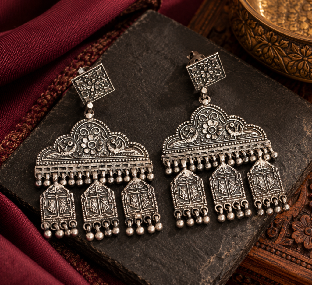 Peacock Temple Jhumkas